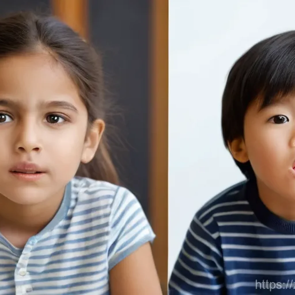 편도선 비대와 아데노이드의 차이 - **Prompt 1: Contrasting Healthy Breathing with Early "Adenoid Facies"**
    "A split image showing t...