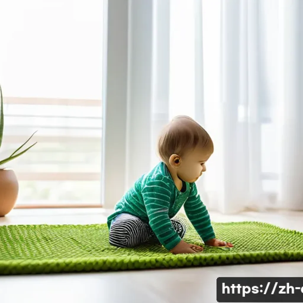 어린이 코막힘과 비염 증상 관리법 - A cozy modern living room with large windows open for fresh air circulation, sunlight streaming in, ...
