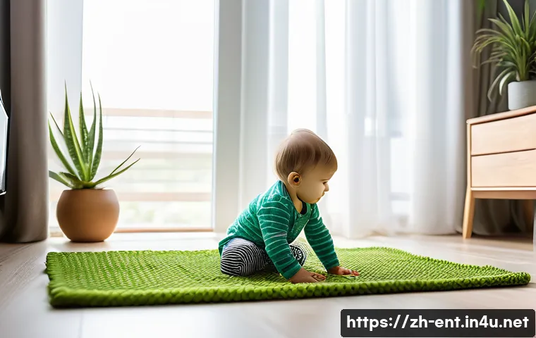 어린이 코막힘과 비염 증상 관리법 - A cozy modern living room with large windows open for fresh air circulation, sunlight streaming in, ...