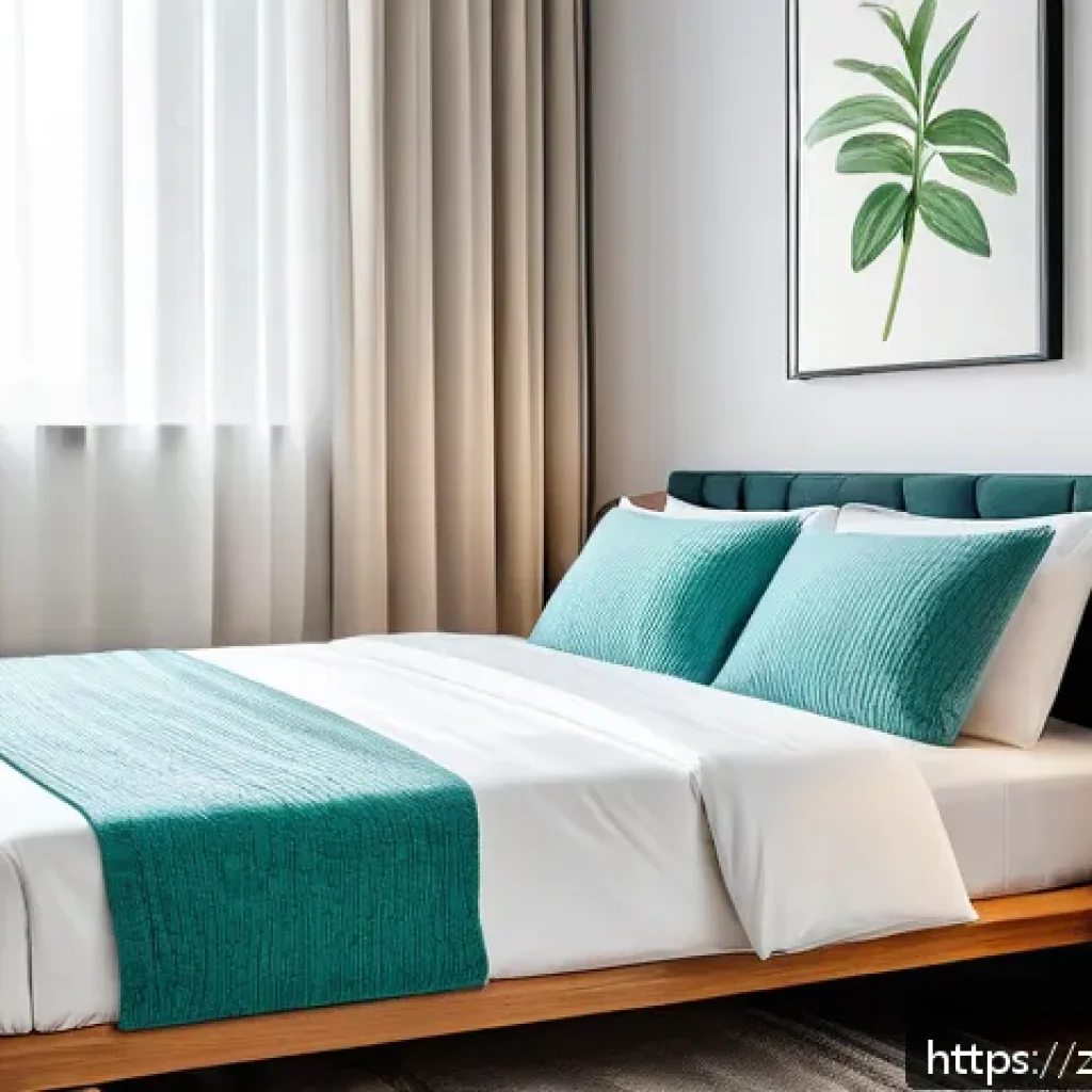 이비인후과에서 시행하는 알레르기 검사 - A bright and clean modern bedroom scene emphasizing allergy prevention: a neatly made bed with hypoa...
