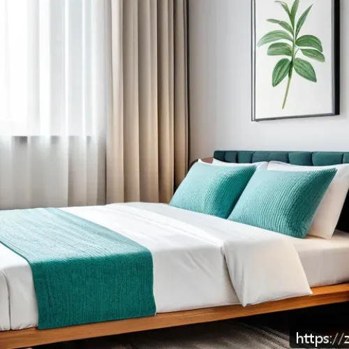 이비인후과에서 시행하는 알레르기 검사 - A bright and clean modern bedroom scene emphasizing allergy prevention: a neatly made bed with hypoa...